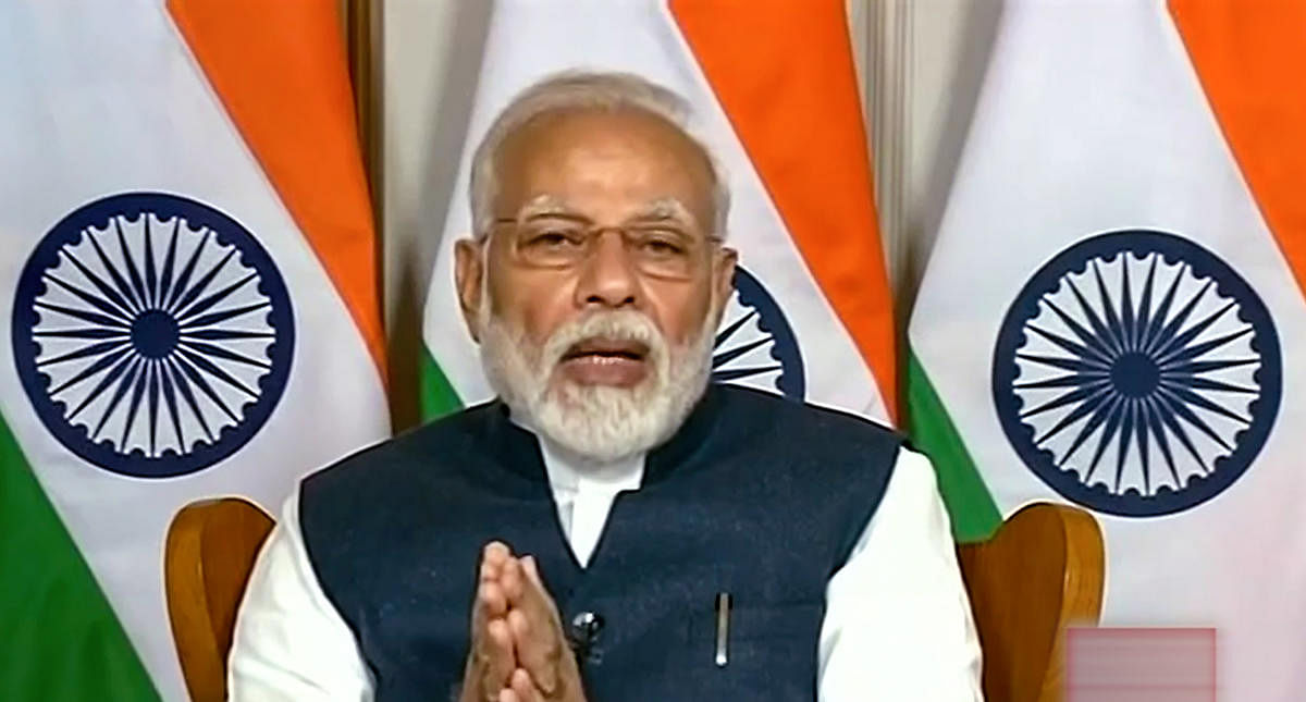 During the interaction, PM Narendra Modi asked the media to act as a link between the government and people and provide continuous feedback at both national and regional levels. (PTI Photo)