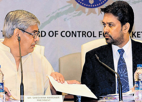 BCCI  President Shashank Manohar and Secretary Anurag Thakur. PTI file photo
