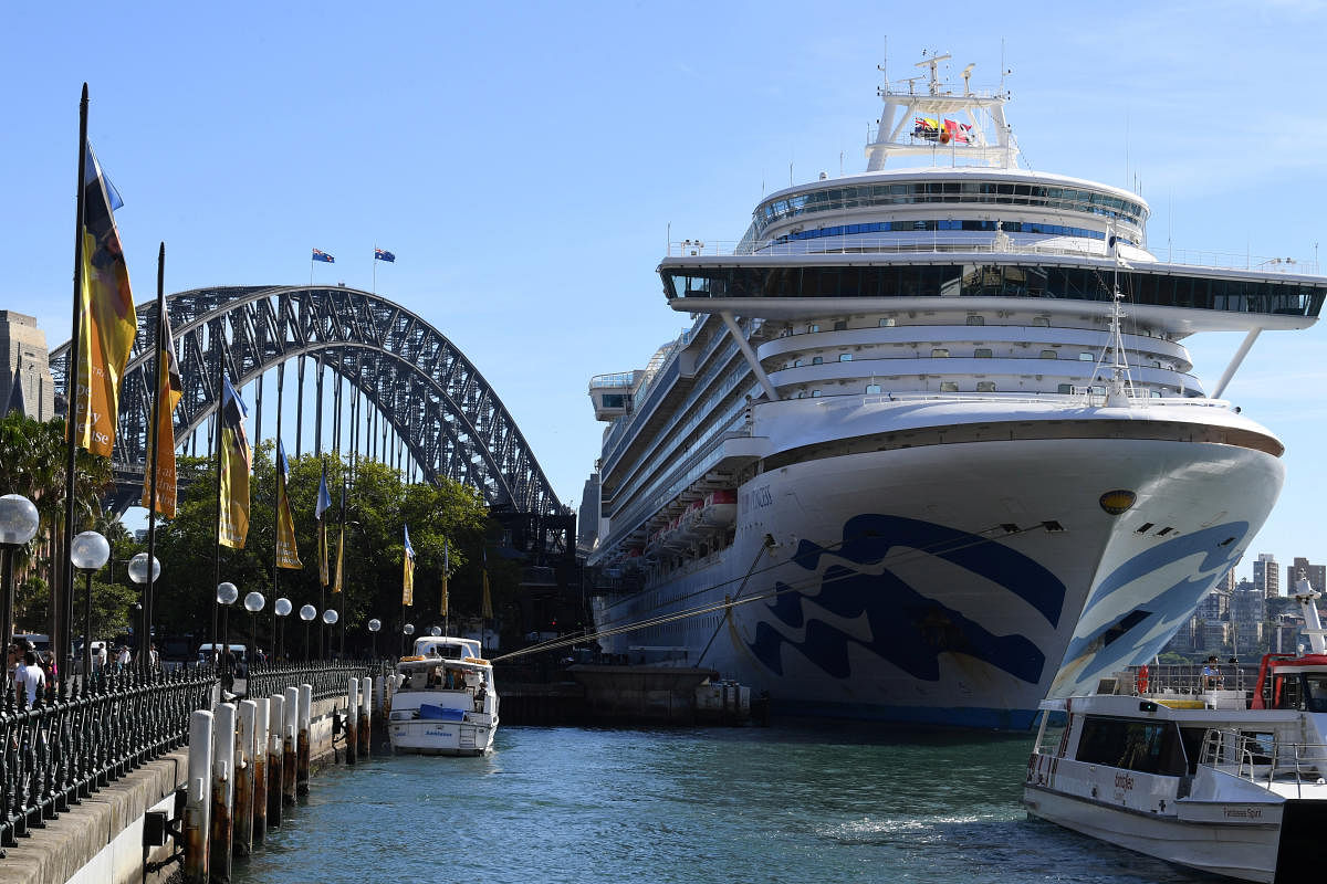 Princess Cruises-owned Ruby Princess is pictured docked at Circular Quay during the disembarkation of passengers in Sydney, Australia. (Reuters Photo)