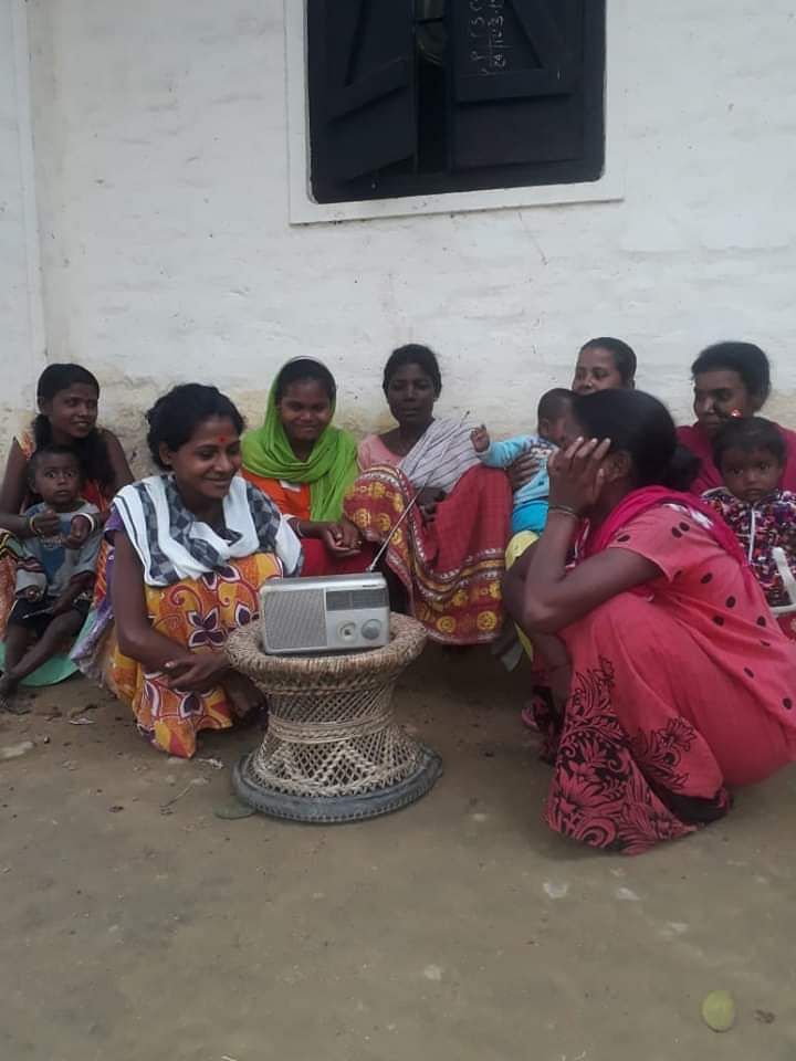  Tea Garden workers listening to Radio in Assam's Dibrugarh district. (DHNS)
