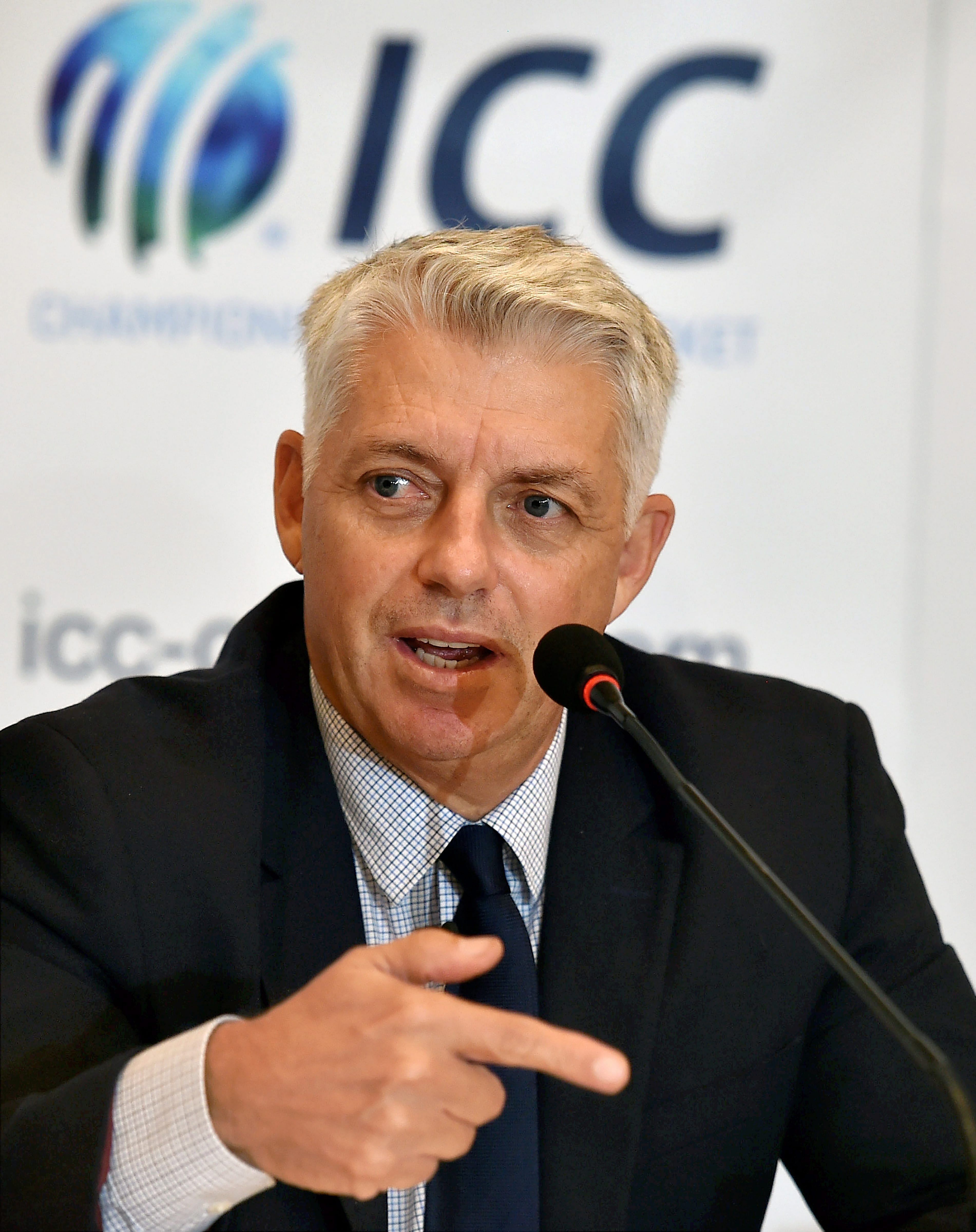 ICC Chief Executive David Richardson speaks during a media interaction after ICC Board meeting in Kolkata. (PTI Photo)