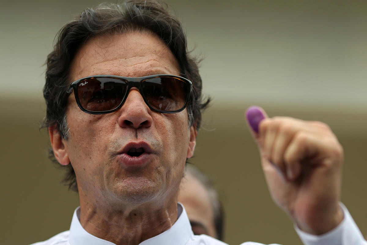 Khan, 65, dubbed as one of Pakistan's greatest cricketers who transformed his shaky team into champions in the 1992 Cricket World Cup, proved himself as an inspiring leader in politics too by leading his Pakistan Tehreek-e-Insaf party (PTI) to the victory in the general elections. Reuters photo.