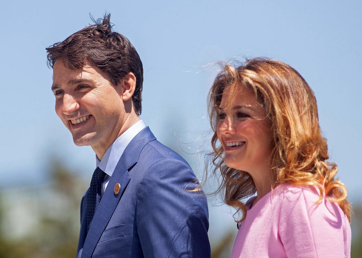 Prime Minister of Canada Justin Trudeau and his wife Sophie Gregoire Trudeau. Credit: AFP Photo