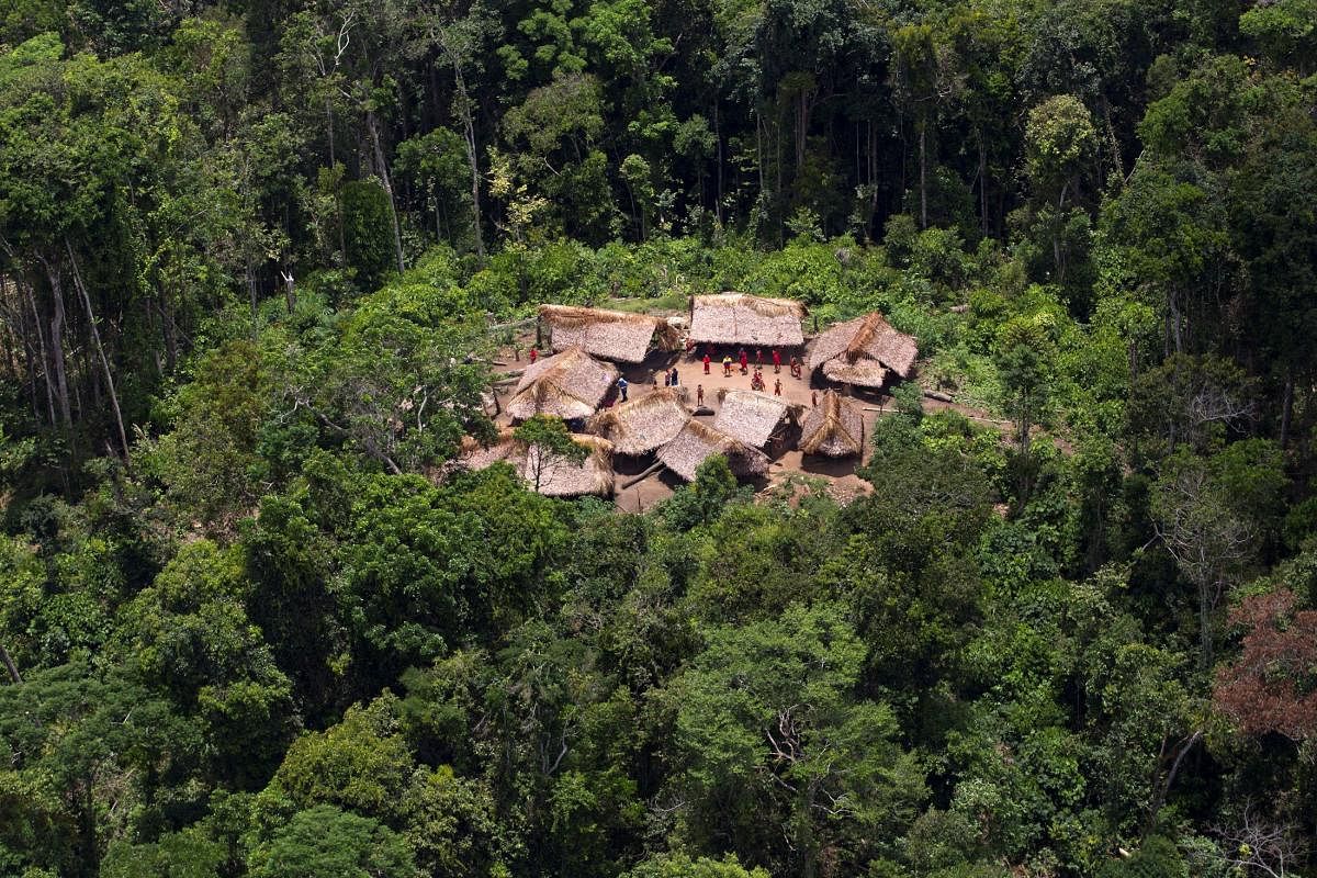 An aerial view shows the Yanomami Indian community of Irotatheri, in the southern Amazonas state of Venezuela, just 19km (12 miles) from Brazil's border, during a government trip for journalists, September 7, 2012. Credit: Reuters File Photo