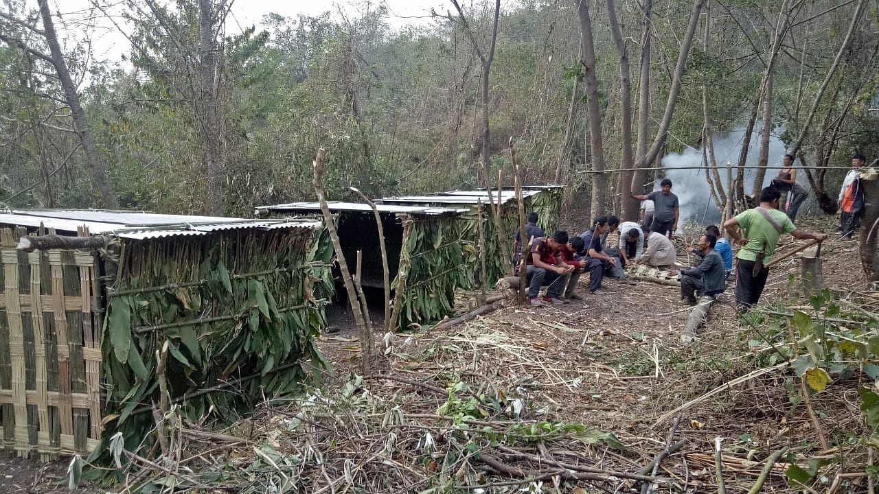 COVID-19 quarantine huts in Oinam village in Senapati district in Manipur. Photo credit: Dr. Johnny Varay.