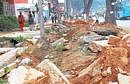 Attention please: The dug up sidewalks of Mysore Road are left unattended. DH photo by Manjunath M S