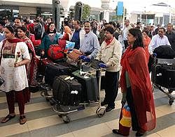 A special flight of Air India brought back nearly 300 Indians from Egypt on Monday. PTI