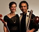 Made for each other Saskia and Shubhendra Rao with their  instruments  PHOTOS&#8200;BY&#8200;AUTHOR