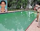 Police officials inspect the swimming pool where Arjun (inset) drowned at Devanahalli on Thursday. DH Photo/S K Dinesh