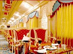 An inside view of the The Golden Chariot