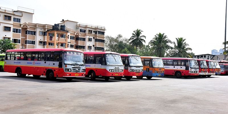 KSRTC Buses. (DH Photo)