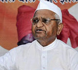 Anti-corruption activist Anna Hazare addressing a press conference in Ralegan Siddhi, Ahmednagar on Thursday following the introduction of Lokpal Bill in Lok Sabha. PTI
