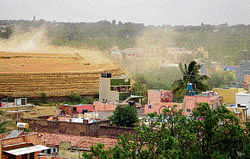 killer effect: The dust from Cyanide Hill outside Kolar Gold Fields enters the City. dh file photo