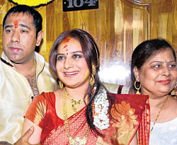 soured relations Anand Gowda, Pooja and Jyoti Gandhi during happier times.