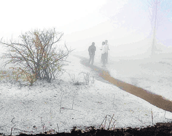 Several villages in three mandals of Rangareddy in Andhra Pradesh were completely transformed on Wednesday as ice covered the entire area after a violent bout of hailstorm. It was a once-in-a-lifetime  experience for people living in seven villages in Chevella, Moinabad and Shankarpally as hailstones, some as large as boulders, started falling from the sky on Tuesday night.