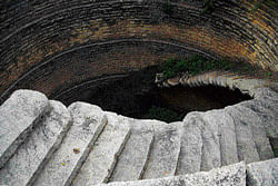 An ancient step well on the outskirts of Kakinatta in Srinivaspur.