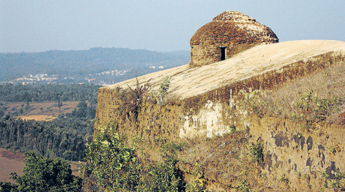 A TOUCH OF FRANCE (Clockwise) The sentry box; another view of the box designed on the lines of the fort at Montlouis in France; the star-shaped plan.  (Photos by the author)