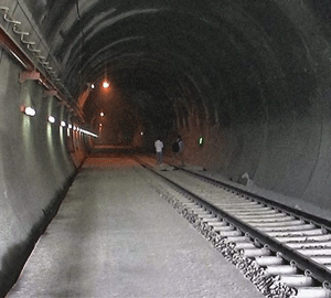 A view of the 11 kilometer long railway tunnel connecting Kashmir with Jammu division.  PTI Photo