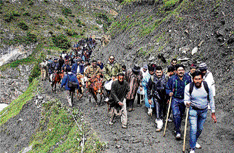 The total pilgrims at the holy cave in the last nine days of the yatra has touched 1.15 lakh.