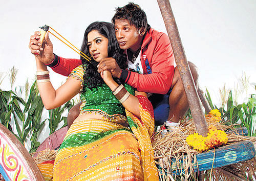 Hitting the target: Bharathi and Vijay in the film.
