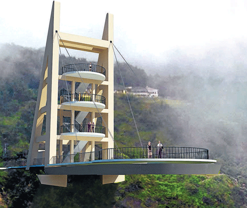 An artist's impressions of the advanced watch tower planned near the British bungalow in Siddapur taluk, Uttara Kannada district.
