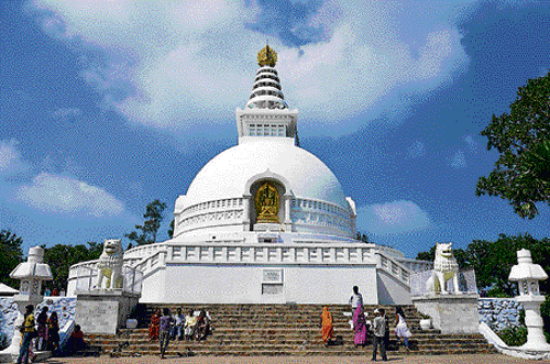 The Vishwa Shanti Stupa at Rajgir in Bihar. Mohan Prasad