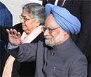 Prime Minister Manmohan Singh and his wife Gursharan Kaur upon their arrival in Washington on Sunday. AP