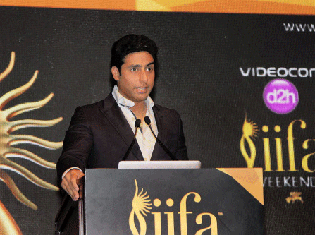 Actor Abhishek Bachchan at the opening press conference of IIFA Awards 2013 in Macau non Thursday. PTI Photo