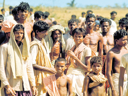 Survivors of the 1971 cyclone in Orissa. Photo by Jim Hubbard