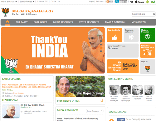 With the BJP registering a thumping victory in the general election, significant credit goes to the party's online campaign to tap the general psyche by connecting with millions of youngsters. Screen shot