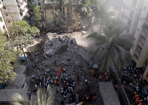 A four-storey building collapsed in Inderlok area in North Delhi this morning and some persons are feared to be trapped under the rubble. AP File Photo. For Representation Only.