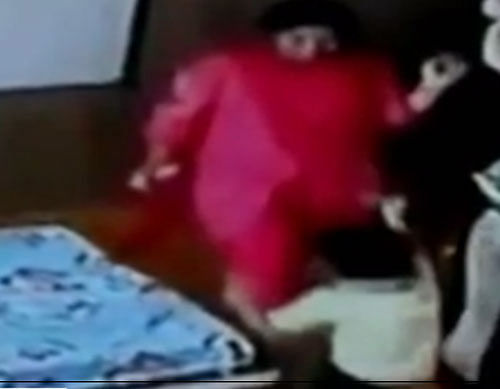 Private tutor Pooja Singh, who was caught on video brutally thrashing a three-and-a-half-year-old child here, was finally arrested Friday, police said. Screen grab