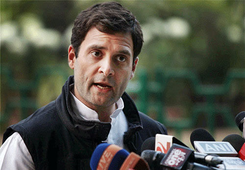 Congress Vice President Rahul Gandhi, who had stormed the Well in Lok Sabha demanding a debate on communal tension, today charged the Narendra Modi government with not allowing discussion in Parliament where he said only one man's voice is heard. PTI photo