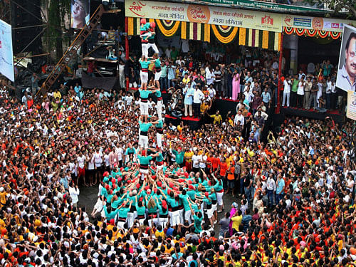Terming Bombay High Court's order banning participation of those below 18 years of age in  the human pyramids during Dahi Handi celebrations as 'unjust', an umbrella body of Govinda groups today said it would continue the 'age old tradition' regardless of the directive. Court passed the order yesterday. PTI file photo