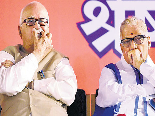 L K Advani (left) and Murli Manohar Joshi have been accommodated in guiding committee. File photo
