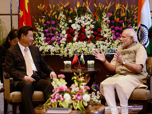 Prime Minister Narendra Modi and Chinese  President Xi Jinping . PTI