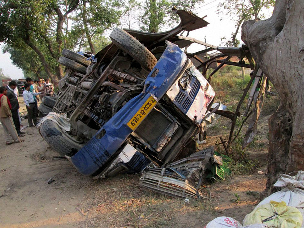 At least 58 people, including 21 women and 19 children, were killed and several others injured today when a overloaded passenger bus collided head-on with a speeding truck in Pakistan's southern Sindh province. PTI file photo for representational purpose only