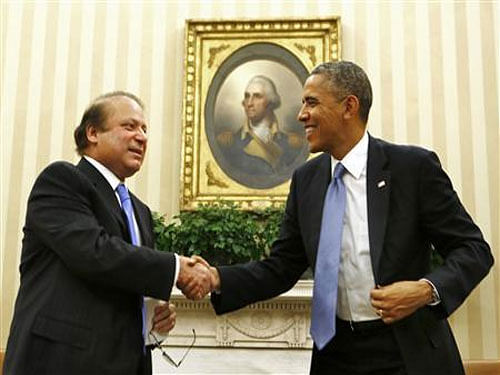 File photo of US President Barack Obama shaking hands with Pakistan's Prime Minister Nawaz Sharif in the Oval Office at the White House in Washington.PTI  File Photo.