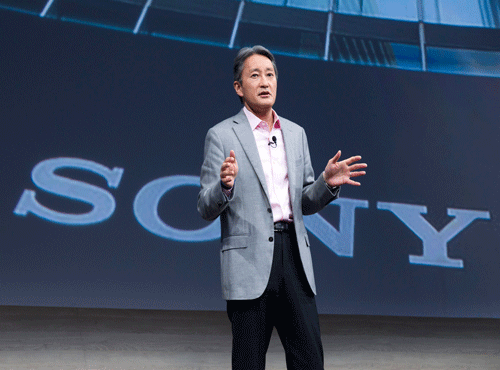President and CEO of Sony Corporation Hirai speaks at a Sony news conference during the 2015 International Consumer Electronics Show in Las Vegas. Reuters