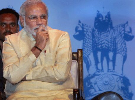On the morning of May 16, 2014, when counting of votes polled in the Lok Sabha elections was on, Narendra Modi was alone in his room meditating with no television on and took telephone calls only after 12 noon. PTI file photo