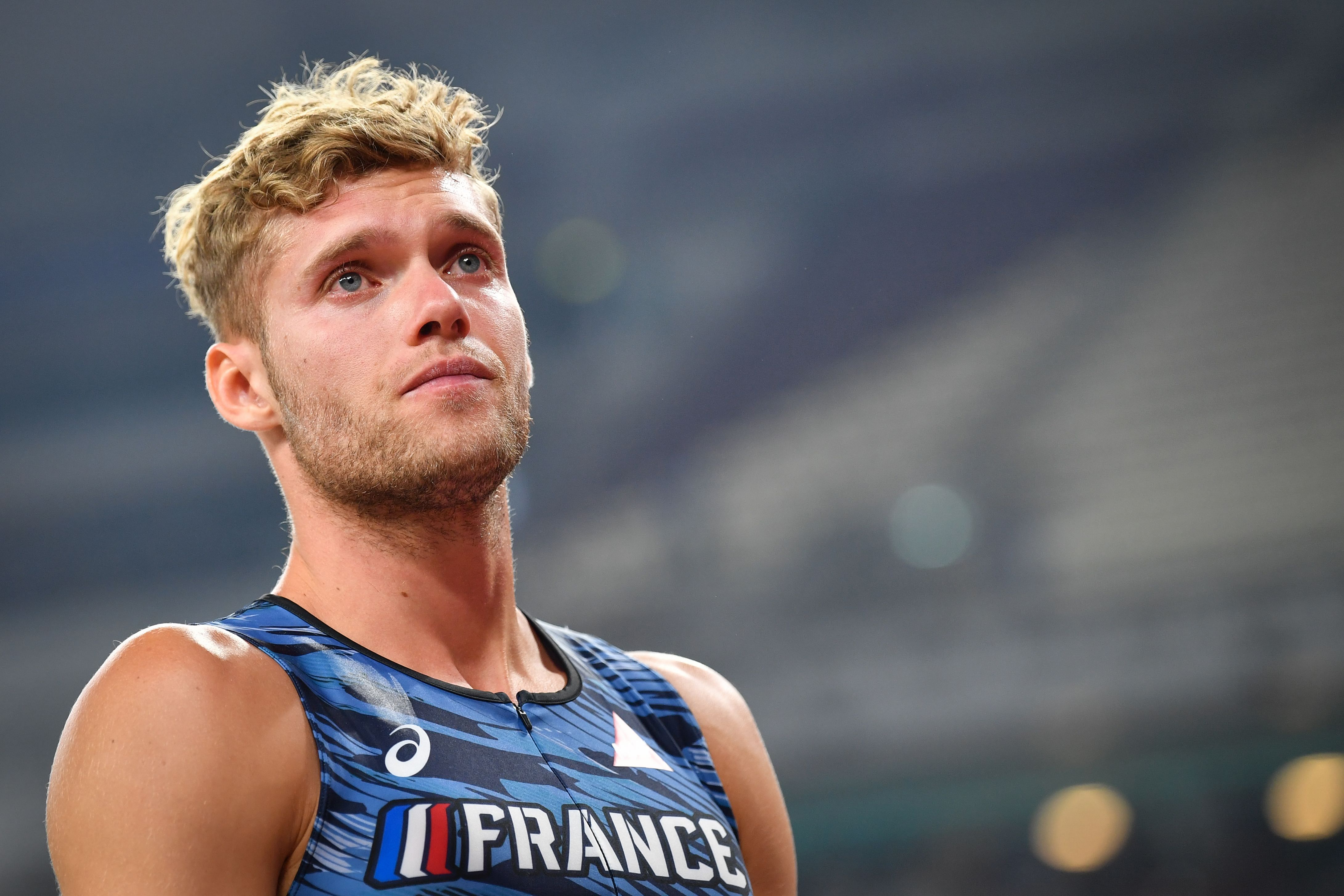 France's Kevin Mayer reacts during the Men's Pole Vault Decathlon heats at the 2019 IAAF Athletics World Championships at the Khalifa International stadium in Doha. (AFP Photo)