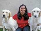 loving Sreeja flanked by her pets Cleo and Cassey.