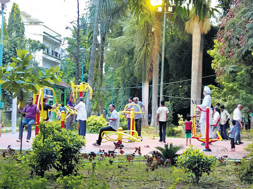 Citizens at a park in Indiranagar.