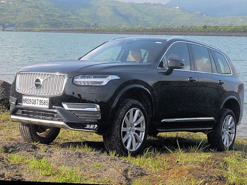 CATCH ME IF YOU CAN: The Volvo XC90 Inscription on the banks of the Pavana reservoir, with the majestic  Western Ghats providing the backdrop. Long after other cars in the vicinity chickened out, the XC90 kept on going until rubber splashed water. Dh Photo