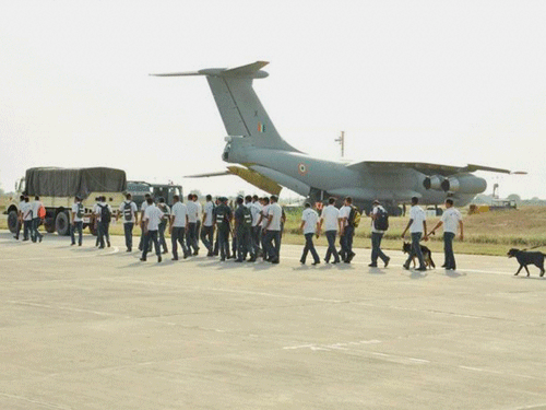 The team evacuated 22 people from the affected areas near here. Food packets and water contributed by Air Force Station Tambaram were air-dropped. pti file photo