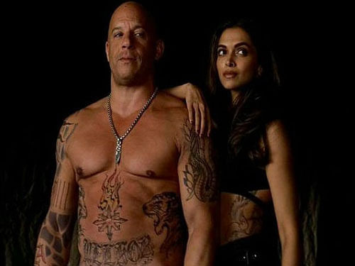 Vin Diesel shared the first picture of him and Deepika Padukone shooting for their much awaited film 'xXx: The Return of Xander Cage'. Image courtesy: Twitter