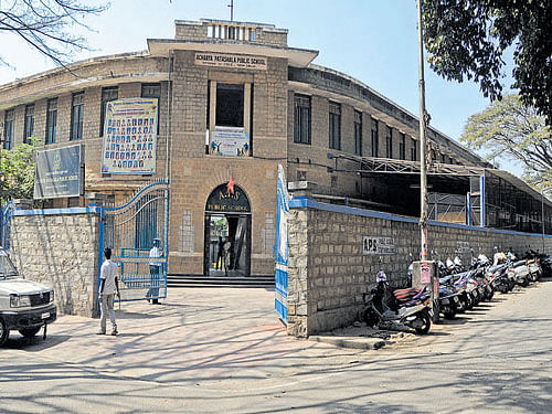 The APS&#8200;Public School now functions out of this  stone-building which housed the Acharya Patashala High School for many decades. DH&#8200;Photo