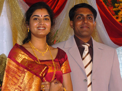 Kannada film actress Prema with her husband Jeevan Appachchu. DH file photo