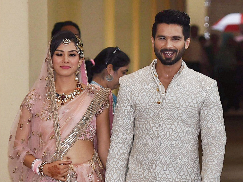Bollywood actor Shahid Kapoor and his wife Mira Rajput. PTI file photo