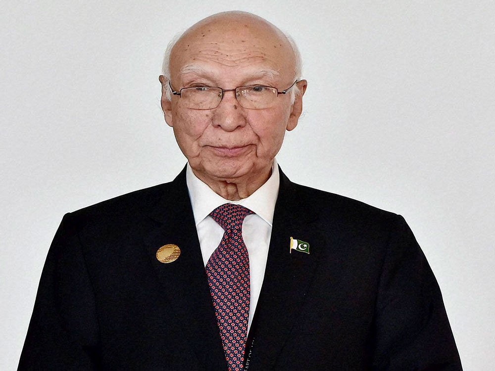 Pakistan Prime Minister's Advisor on Foreign Affairs Sartaj Aziz. PTI file photo